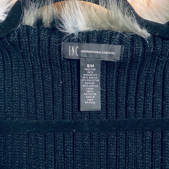 INC International Concepts Black Ribbed Vest - Picture 3 of 5